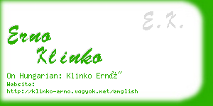 erno klinko business card